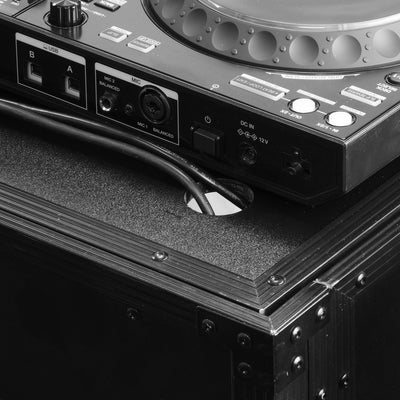 Odyssey FZF33362TBL - 33″ Wide x 36″ Tall Black Two-Tier DJ Fold-out Stand