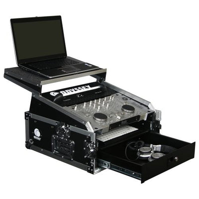 Odyssey FZGS1002 - 10U Top Slanted 2U Bottom Vertical Pro Combo Rack with Glide Platform