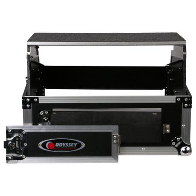 Odyssey FZGS1002 - 10U Top Slanted 2U Bottom Vertical Pro Combo Rack with Glide Platform