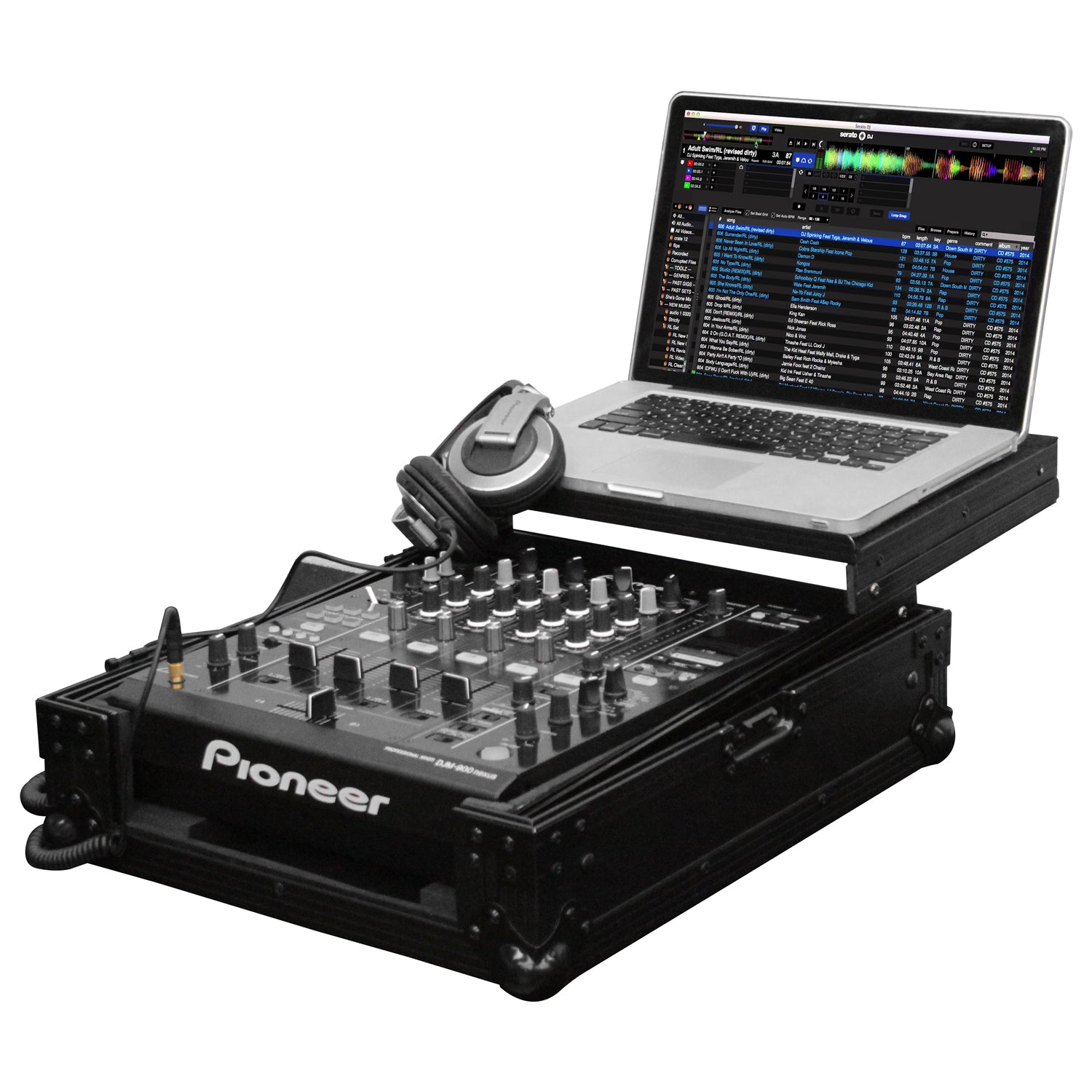 Odyssey FZGS12RANE64BL - Black Rane Sixty-Four 12" Mixer Flight Case with Glide Platform
