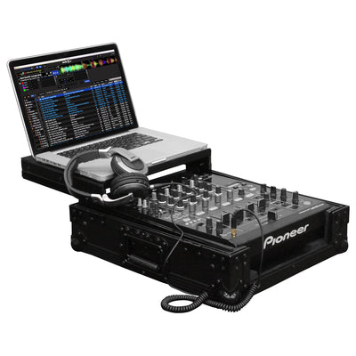 Odyssey FZGS12RANE64BL - Black Rane Sixty-Four 12" Mixer Flight Case with Glide Platform