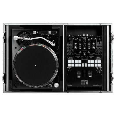 Odyssey FZGS1BM10W - Reversible 10" Format DJ Mixer and One Battle Position Turntable Coffin Flight Case with Glide Platform