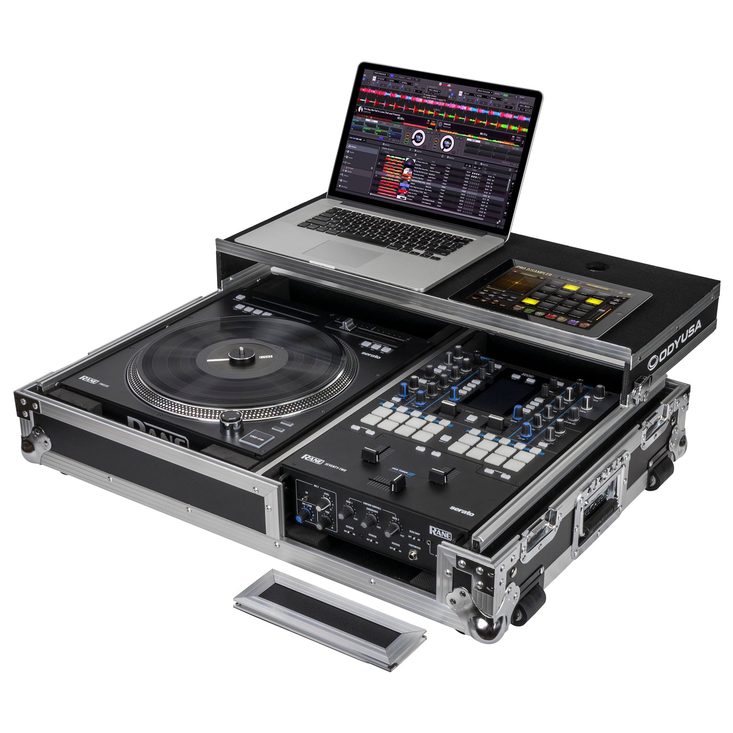 Odyssey FZGS1RA1272W - Reversible Compact Rane Twelve and Rane Seventy / Seventy-Two Battle DJ Coffin Flight Case with Glide Platform