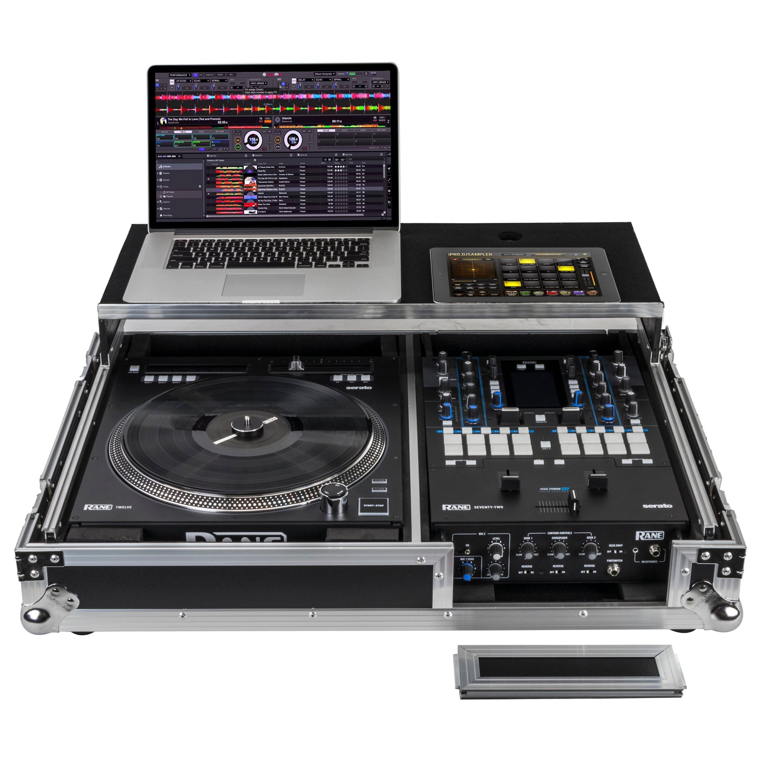 Odyssey FZGS1RA1272W - Reversible Compact Rane Twelve and Rane Seventy / Seventy-Two Battle DJ Coffin Flight Case with Glide Platform