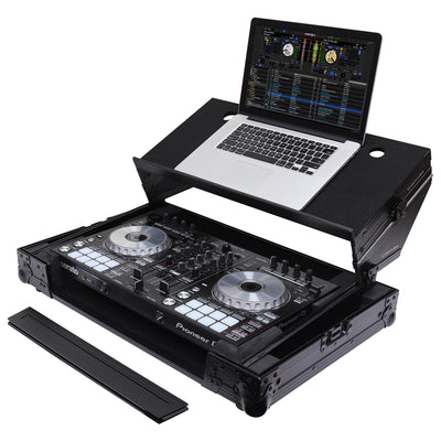 Odyssey FZGSADDJSR2BL - Black Pioneer DDJ-SR / DDJ-SR2 Flight Case with Angle Glide Platform