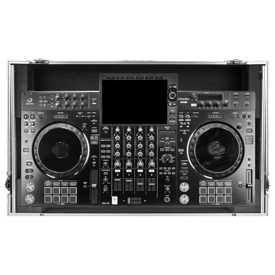 Odyssey FZGSATXDJAZW - AlphaTheta XDJ-AZ Dual 1U Rack Space Flight Case with Glide Style Laptop Platform and Wheels
