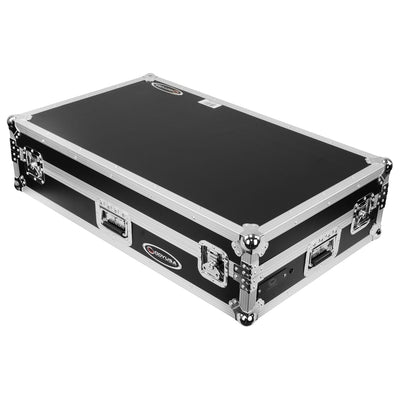 Odyssey FZGSATXDJAZW - AlphaTheta XDJ-AZ Dual 1U Rack Space Flight Case with Glide Style Laptop Platform and Wheels