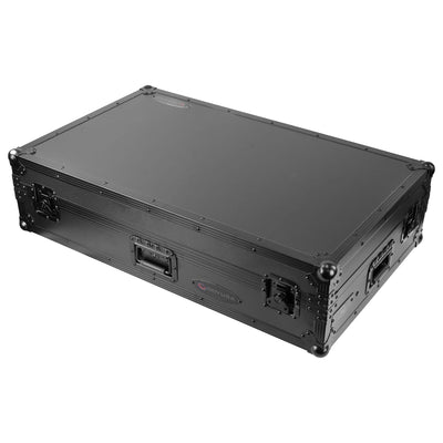 Odyssey FZGSATXDJAZWBL - AlphaTheta XDJ-AZ Dual 1U Rack Space Black Label Flight Case with Glide Style Laptop Platform and Wheels