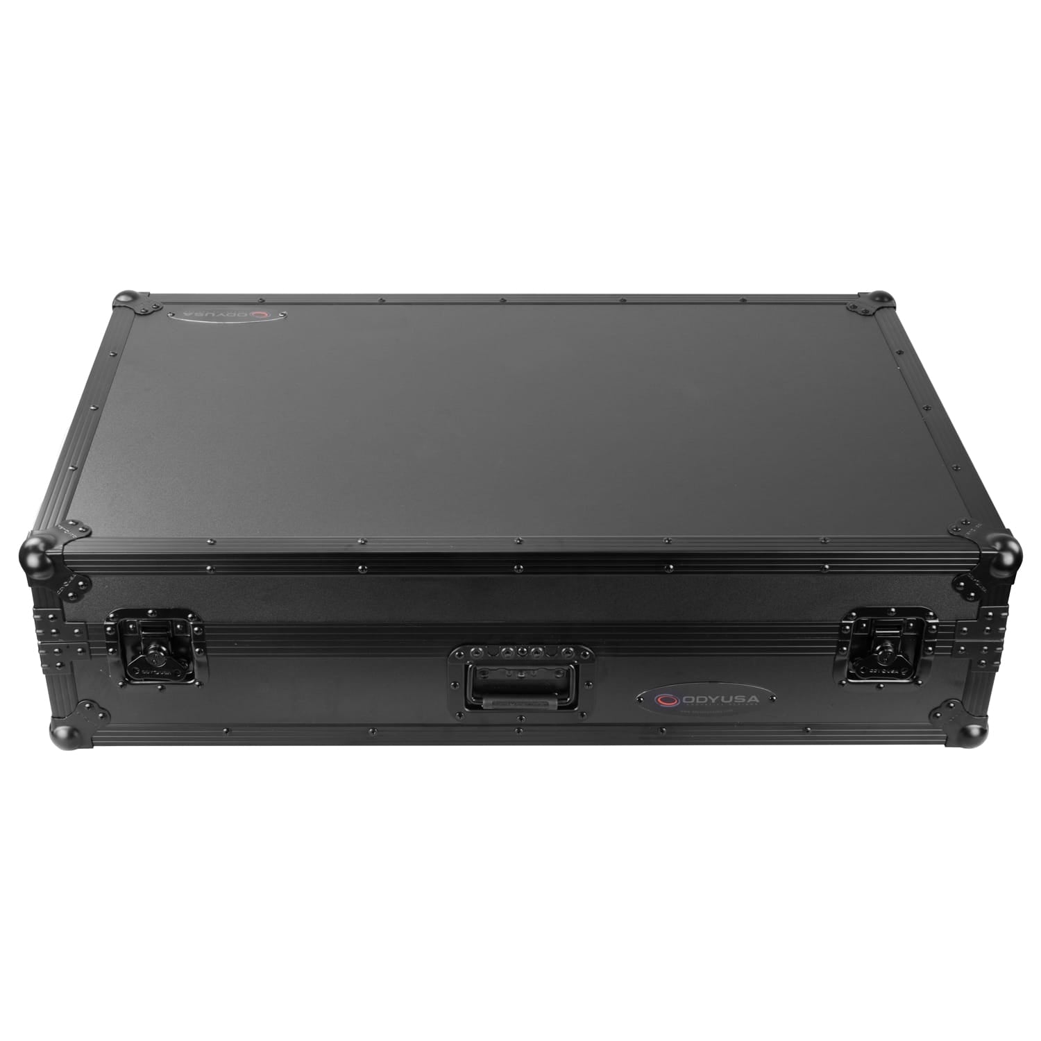 Odyssey FZGSATXDJAZWBL - AlphaTheta XDJ-AZ Dual 1U Rack Space Black Label Flight Case with Glide Style Laptop Platform and Wheels