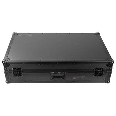 Odyssey FZGSATXDJAZWBL - AlphaTheta XDJ-AZ Dual 1U Rack Space Black Label Flight Case with Glide Style Laptop Platform and Wheels