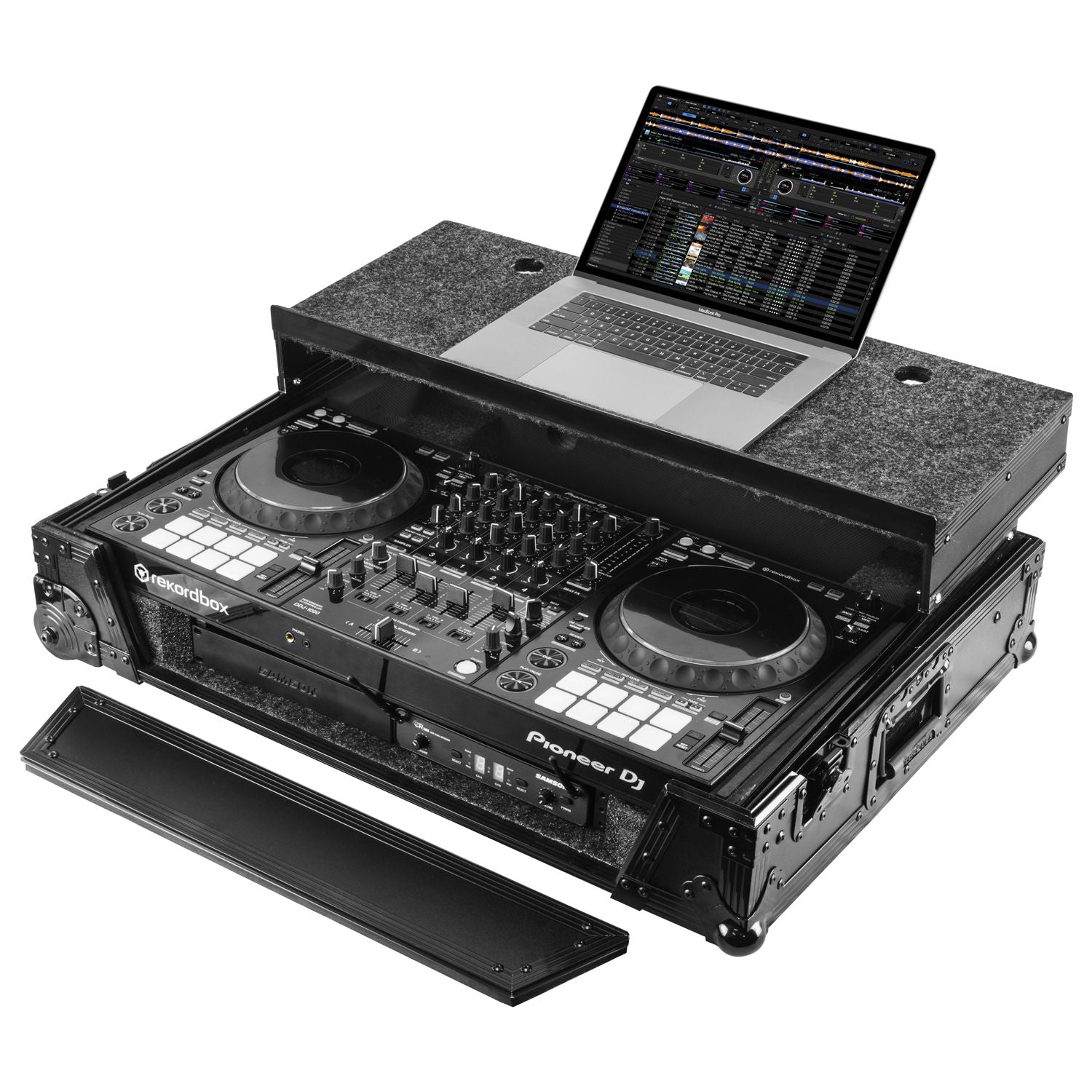 Odyssey FZGSDDJ1000BL1UCW - Pioneer DDJ-1000 / DDJ-1000SRT 1U Case in Black with Patented Glide Platform and Corner Wheels