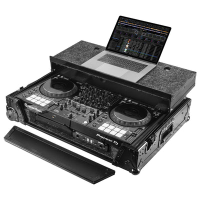 Odyssey FZGSDDJ1000BL1UCW - Pioneer DDJ-1000 / DDJ-1000SRT 1U Case in Black with Patented Glide Platform and Corner Wheels