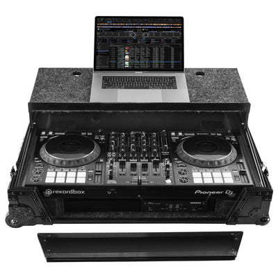 Odyssey FZGSDDJ1000BL1UCW - Pioneer DDJ-1000 / DDJ-1000SRT 1U Case in Black with Patented Glide Platform and Corner Wheels