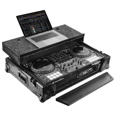 Odyssey FZGSDDJ1000BL1UCW - Pioneer DDJ-1000 / DDJ-1000SRT 1U Case in Black with Patented Glide Platform and Corner Wheels