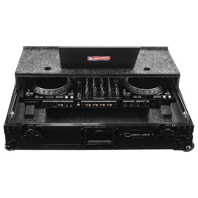 Odyssey FZGSDDJ1000BL1UCW - Pioneer DDJ-1000 / DDJ-1000SRT 1U Case in Black with Patented Glide Platform and Corner Wheels