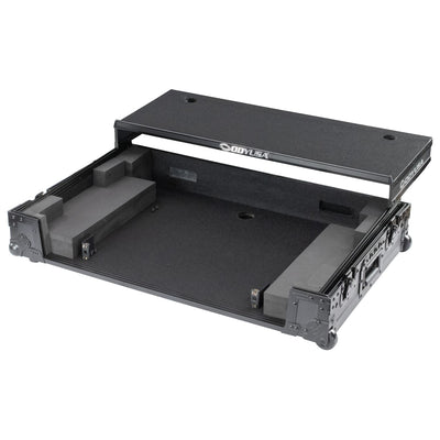 Odyssey FZGSDDJFLX10CWBL - Black Label, 1U Flight Case for the Pioneer DJ DDJ-FLX10 Controller with Glide Style Laptop Platform and Corner Wheels (CONTROLLER NOT INCLUDED)
