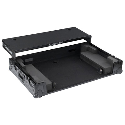 Odyssey FZGSDDJFLX10CWBL - Black Label, 1U Flight Case for the Pioneer DJ DDJ-FLX10 Controller with Glide Style Laptop Platform and Corner Wheels (CONTROLLER NOT INCLUDED)