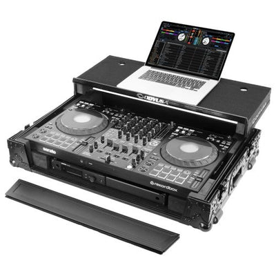 Odyssey FZGSDDJFLX10W1BL - Odyssey Black Label DDJ-FLX10 1U Flight Case with Glide Style Laptop Platform and Wheels