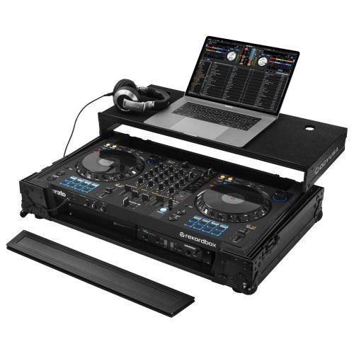 Odyssey FZGSDDJFLX61BL - Pioneer DDJ-FLX6 ATA 1U Flight Case in Black with Glide Laptop Platform