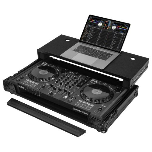 Odyssey FZGSDDJFLX6BL - Pioneer DDJ-FLX6 ATA Flight Case in Black with Glide Laptop Platform.