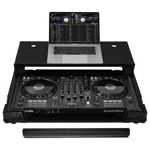 Odyssey FZGSDDJFLX6BL - Pioneer DDJ-FLX6 ATA Flight Case in Black with Glide Laptop Platform.