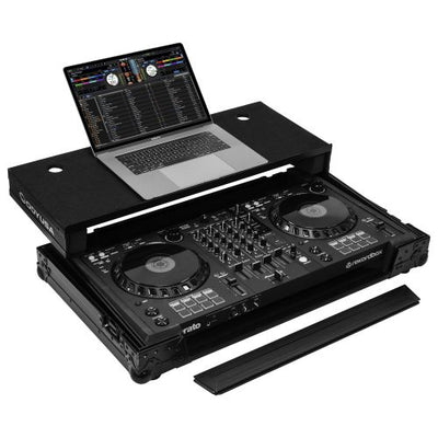 Odyssey FZGSDDJFLX6BL - Pioneer DDJ-FLX6 ATA Flight Case in Black with Glide Laptop Platform.