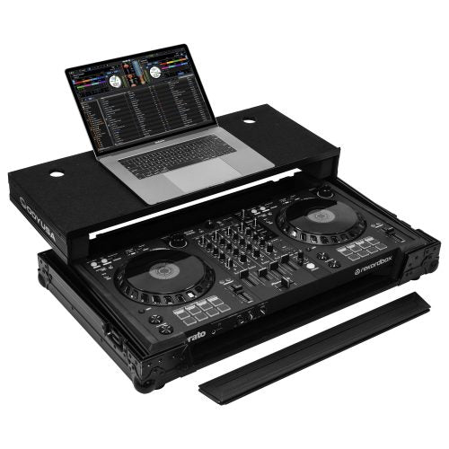 Odyssey FZGSDDJFLX6BL - Pioneer DDJ-FLX6 ATA Flight Case in Black with Glide Laptop Platform.