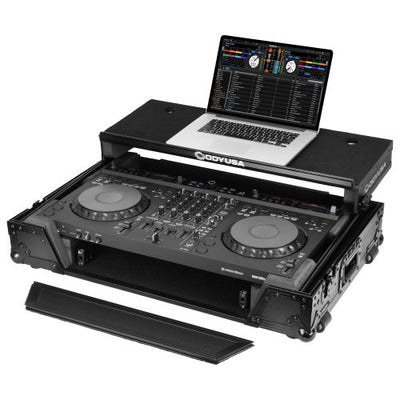 Odyssey FZGSDDJGRV6W1BL - AlphaTheta DDJ-GRV6 Case in Black with 1U Rack Space and Patented Glide Platform