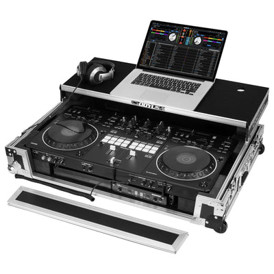 Odyssey FZGSDDJREV5CW - Odyssey DDJ-REV5 1U Flight Case with Glide Style Laptop Platform and Corner Wheels