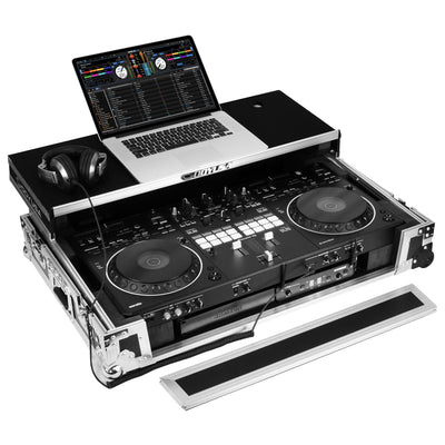 Odyssey FZGSDDJREV5CW - Odyssey DDJ-REV5 1U Flight Case with Glide Style Laptop Platform and Corner Wheels