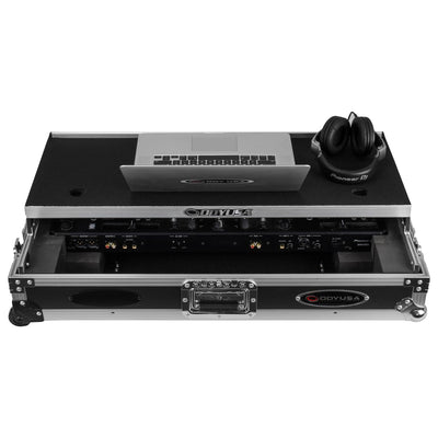 Odyssey FZGSDDJREV5CW - Odyssey DDJ-REV5 1U Flight Case with Glide Style Laptop Platform and Corner Wheels