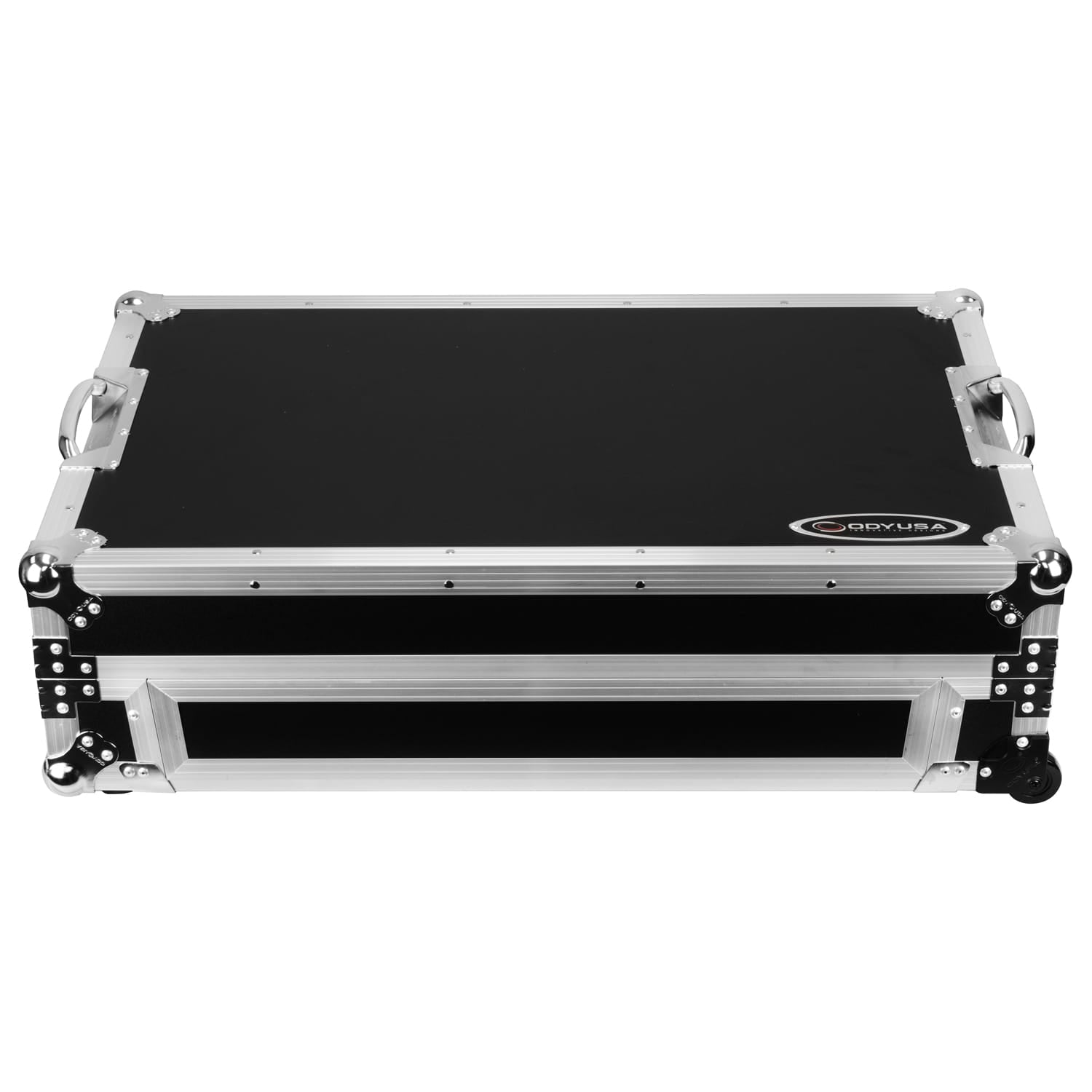 Odyssey FZGSDDJREV5CW - Odyssey DDJ-REV5 1U Flight Case with Glide Style Laptop Platform and Corner Wheels