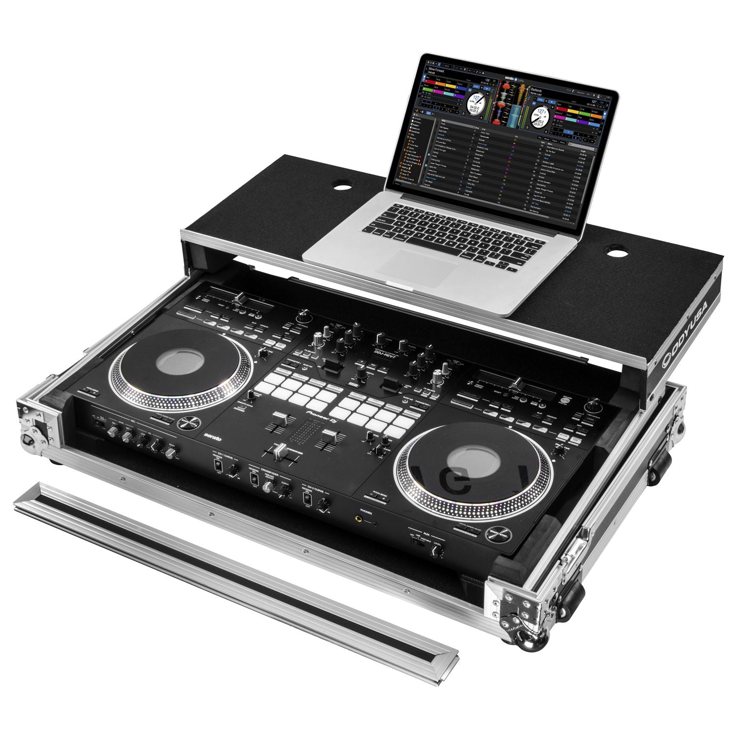 Odyssey FZGSDDJREV7W - Pioneer DDJ-REV7 Glide Style Flight Case with Wheels and Laptop Platform