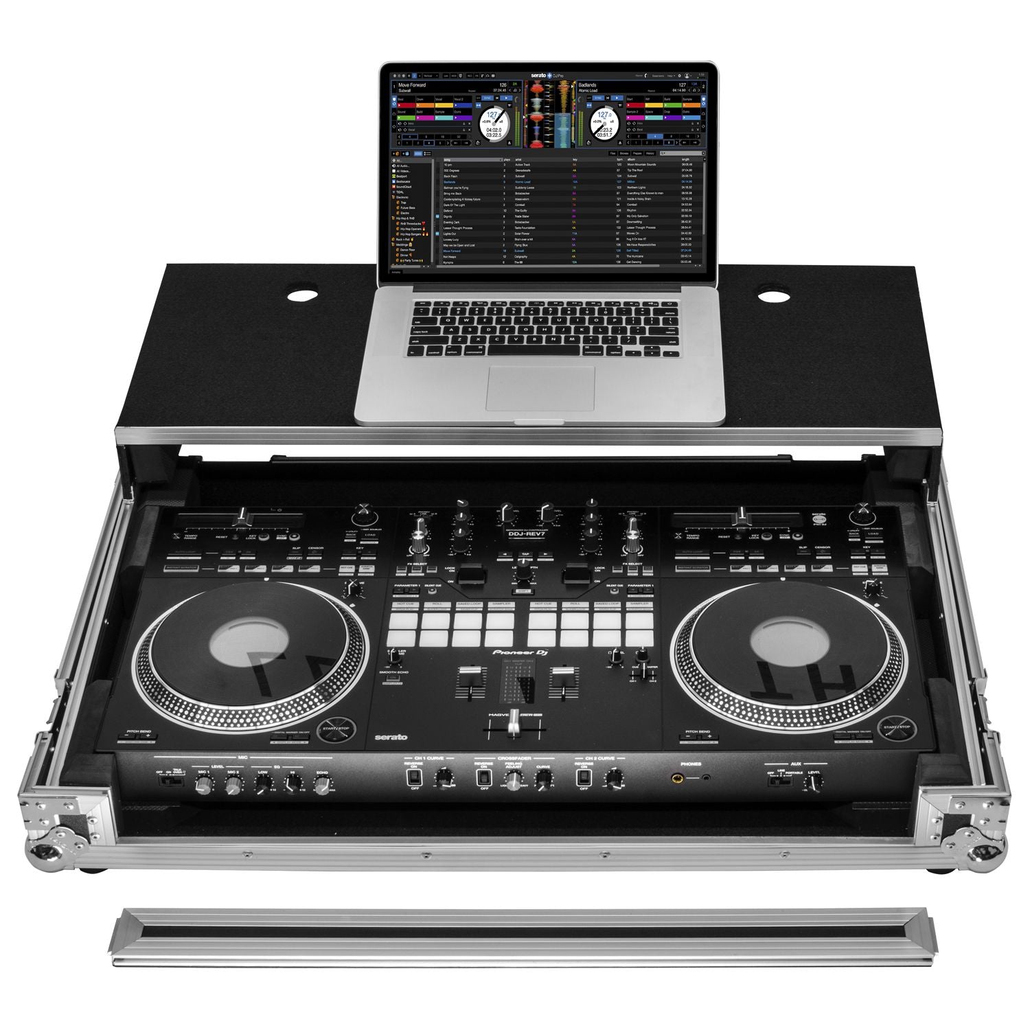 Odyssey FZGSDDJREV7W - Pioneer DDJ-REV7 Glide Style Flight Case with Wheels and Laptop Platform