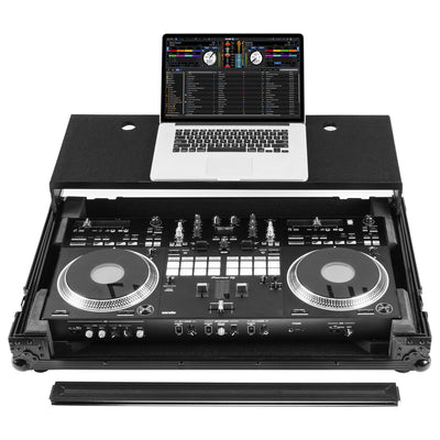 Odyssey FZGSDDJREV7WBL - Pioneer DDJ-REV7 Black Glide Style Flight Case with Wheels and Laptop Platform