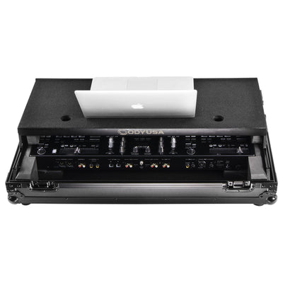 Odyssey FZGSDDJREV7WBL - Pioneer DDJ-REV7 Black Glide Style Flight Case with Wheels and Laptop Platform