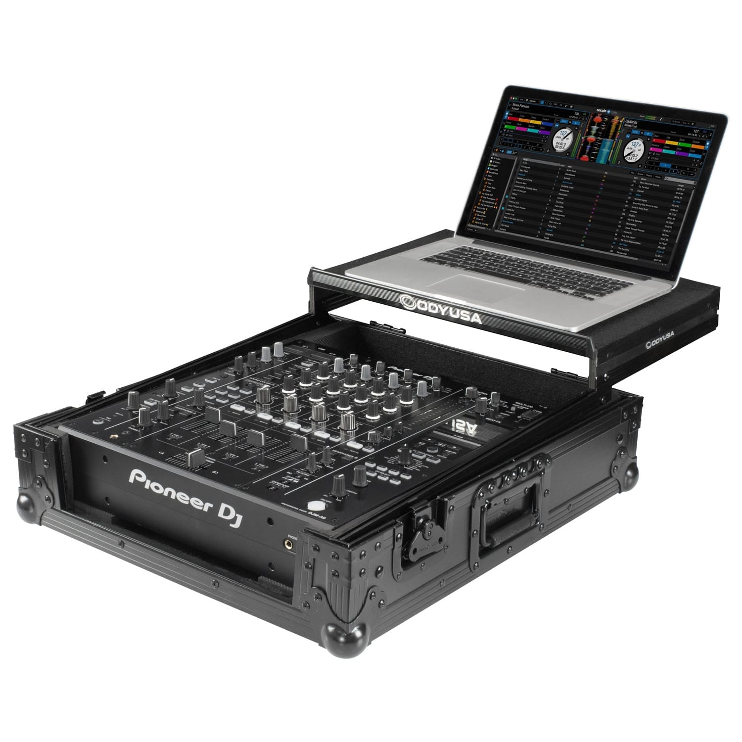 Odyssey FZGSDJMA9BL -  Pioneer DJ DJM-A9 Black Label Flight Case with Glide Style Laptop Platform