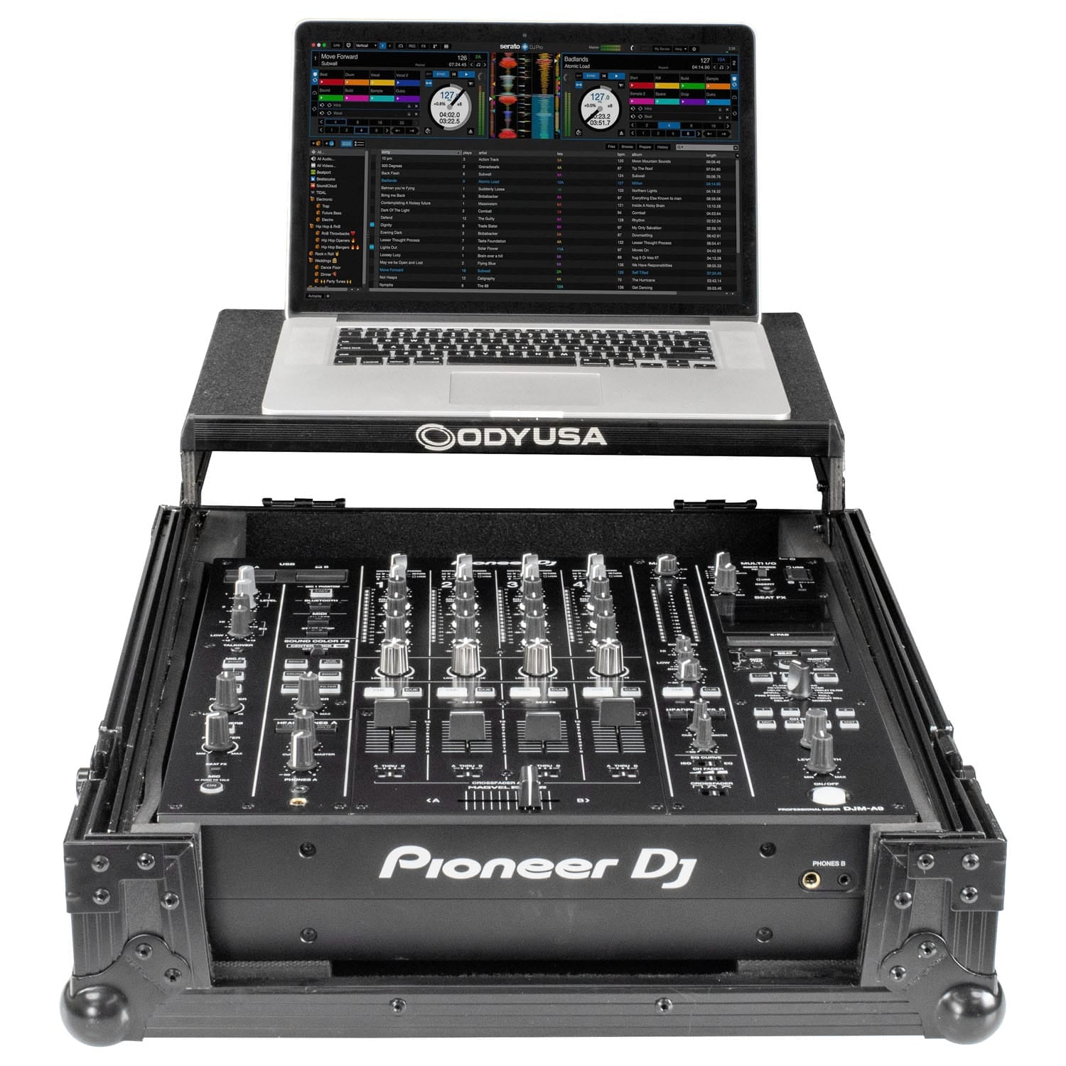 Odyssey FZGSDJMA9BL -  Pioneer DJ DJM-A9 Black Label Flight Case with Glide Style Laptop Platform