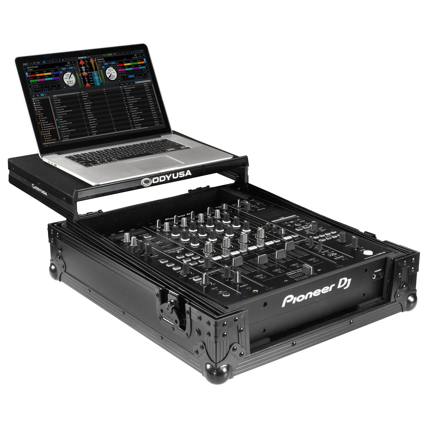 Odyssey FZGSDJMA9BL -  Pioneer DJ DJM-A9 Black Label Flight Case with Glide Style Laptop Platform