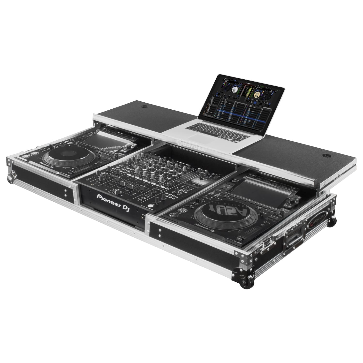 Odyssey FZGSDJMA9CDJW - Glide Style DJ Coffin Flight Case with Wheels for DJM-A9 and CDJ-3000 or Similar Size Gear