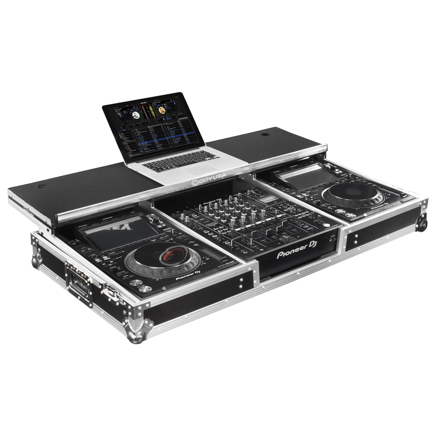 Odyssey FZGSDJMA9CDJW - Glide Style DJ Coffin Flight Case with Wheels for DJM-A9 and CDJ-3000 or Similar Size Gear