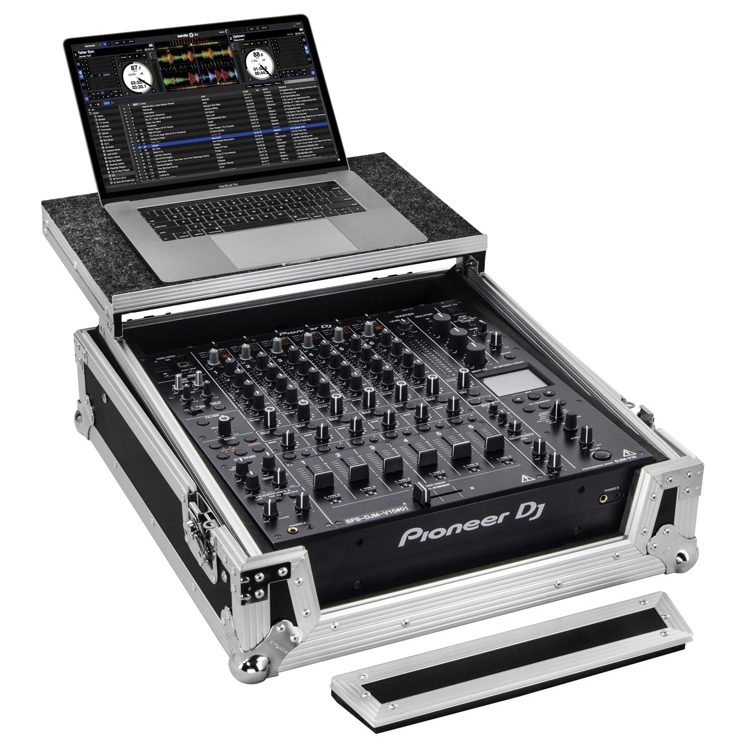 Odyssey FZGSDJMV10 - Pioneer DJM-V10 ATA Flight Case with Glide Laptop Platform