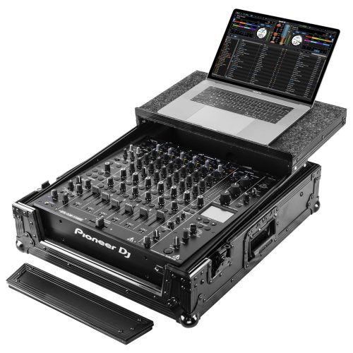 Odyssey FZGSDJMV10BL - Pioneer DJM-V10 ATA Flight Case in Black with Glide Laptop Platform