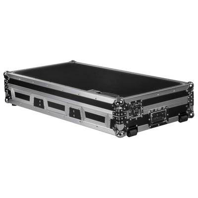 Odyssey FZGSP12CDJW2 - Universal 12″ Format DJ Mixer and Two Large Format Media Players Flight Coffin Case with Full Glide Platform