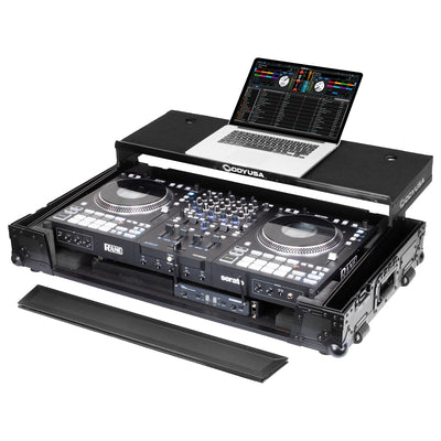 Odyssey FZGSPERFORMERW1BL - RANE PERFORMER Black Label 1U Flight Case with Glide Style Laptop Platform and Wheels.