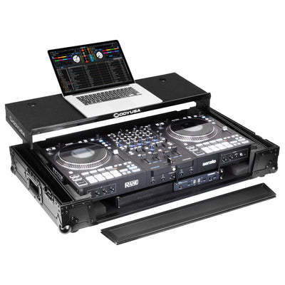 Odyssey FZGSPERFORMERW1BL - RANE PERFORMER Black Label 1U Flight Case with Glide Style Laptop Platform and Wheels.