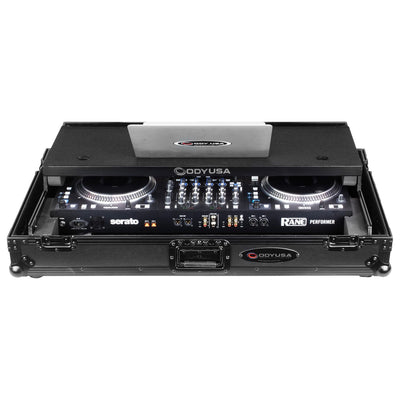 Odyssey FZGSPERFORMERW1BL - RANE PERFORMER Black Label 1U Flight Case with Glide Style Laptop Platform and Wheels.