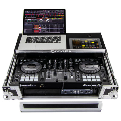 Odyssey FZGSPIDDJ8001 - Pioneer DDJ-800 / XDJ-RR Flight Case with Bottom 1U Rack Space and Glide Platform.