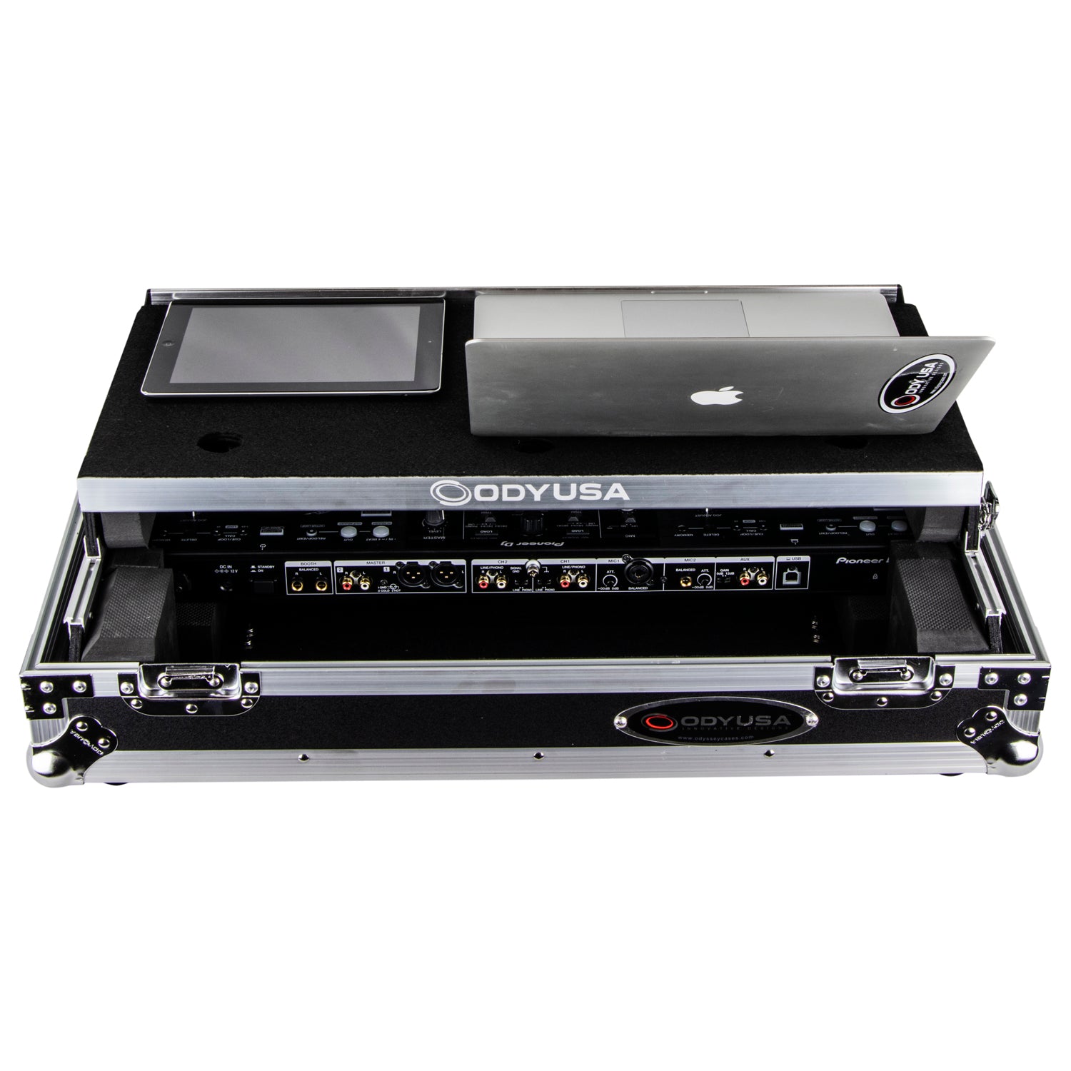 Odyssey FZGSPIDDJ8001 - Pioneer DDJ-800 / XDJ-RR Flight Case with Bottom 1U Rack Space and Glide Platform.
