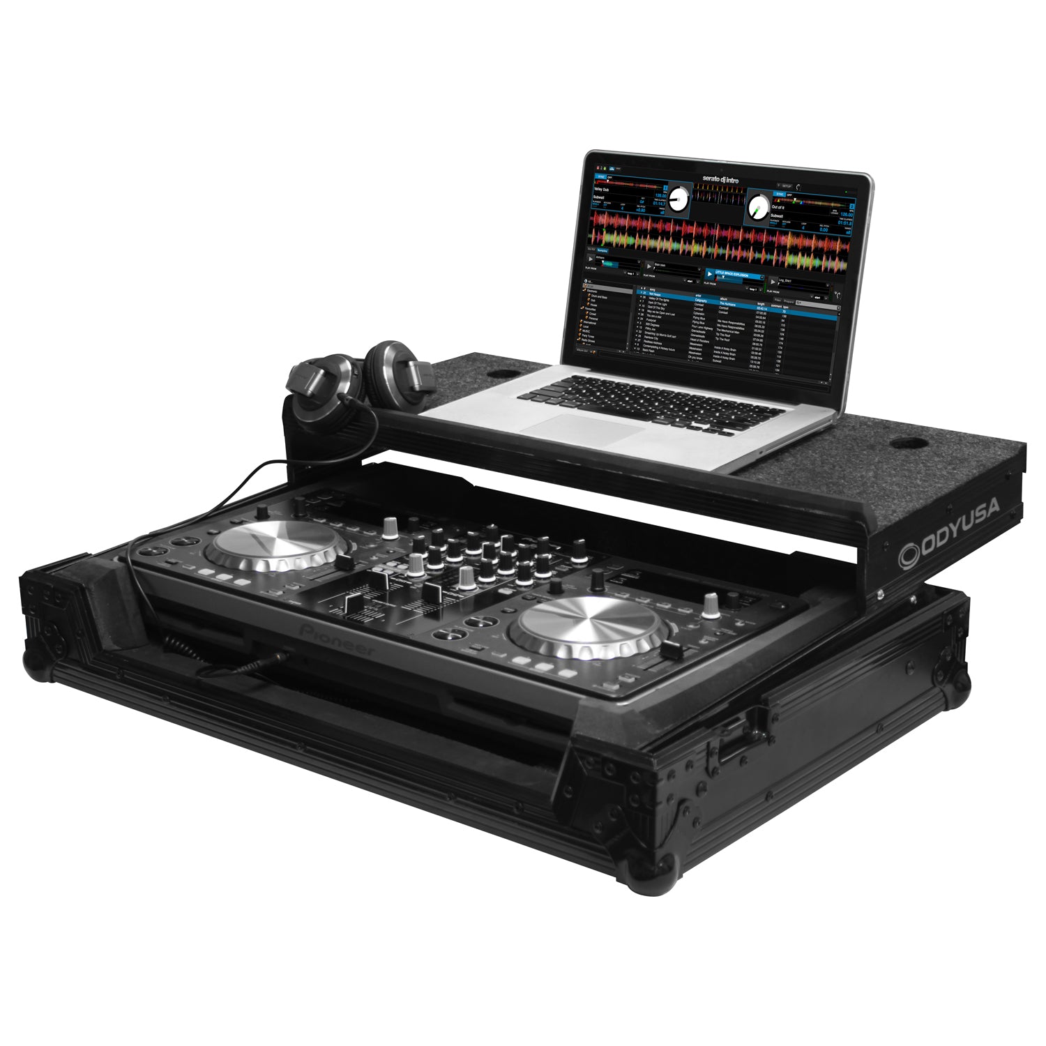 Odyssey FZGSPIXDJR1BL - Black Pioneer XDJ-R1 Flight Case with Glide Platform